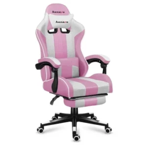 Ігрове комп'ютерне крісло для геймерів Huzaro Force 4.7 Pink з підставкою для ніг