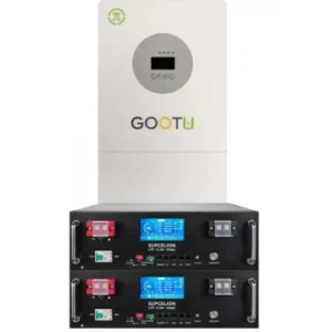 5 кВт+10 кВт LiFePO4 Комплект резервного живлення Інвертор Gootu +2 Акумулятора Supcelion LCD Touch Screen, parallel function